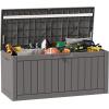 imageEAST OAK Outdoor Storage Box 120 Gallon Deck Box with Stainless Steel Rods Large Resin Storage Bin for Patio Cushions Garden Tools Waterproof and UV Resistant Lockable GreyGrey