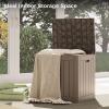 imageEAST OAK Outdoor Storage Box 120 Gallon Deck Box with Stainless Steel Rods Large Resin Storage Bin for Patio Cushions Garden Tools Waterproof and UV Resistant Lockable GreyBrown