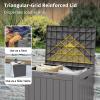 imageEAST OAK Outdoor Storage Box 120 Gallon Deck Box with Stainless Steel Rods Large Resin Storage Bin for Patio Cushions Garden Tools Waterproof and UV Resistant Lockable GreyGrey