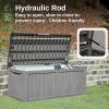 imageEAST OAK Outdoor Storage Box 120 Gallon Deck Box with Stainless Steel Rods Large Resin Storage Bin for Patio Cushions Garden Tools Waterproof and UV Resistant Lockable GreyGrey