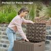imageEAST OAK Outdoor Storage Box 120 Gallon Deck Box with Stainless Steel Rods Large Resin Storage Bin for Patio Cushions Garden Tools Waterproof and UV Resistant Lockable GreyBrown