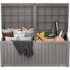 imageEAST OAK Outdoor Storage Box 120 Gallon Deck Box with Stainless Steel Rods Large Resin Storage Bin for Patio Cushions Garden Tools Waterproof and UV Resistant Lockable GreyGrey