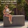 imageEAST OAK Outdoor Storage Box 150 Gallon Deck Box Large Resin Storage Bin for Patio Cushions Gardening Tools Lockable Waterproof and UV Resistant Grey