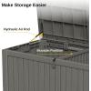 imageEAST OAK Outdoor Storage Box 150 Gallon Deck Box Large Resin Storage Bin for Patio Cushions Gardening Tools Lockable Waterproof and UV Resistant Grey