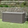 imageEAST OAK Outdoor Storage Box 150 Gallon Deck Box Large Resin Storage Bin for Patio Cushions Gardening Tools Lockable Waterproof and UV Resistant Grey