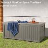 imageEAST OAK Outdoor Storage Box 150 Gallon Deck Box Large Resin Storage Bin for Patio Cushions Gardening Tools Lockable Waterproof and UV Resistant Grey