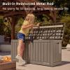 imageEAST OAK Outdoor Storage Box 60 Gallon Deck Box Indoor and Outdoor Use Waterproof Resin Storage Bin for Patio Cushions Gardening Tools Lockable UV Resistant GreyBrown