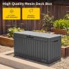 imageEAST OAK Outdoor Storage Box 60 Gallon Deck Box Indoor and Outdoor Use Waterproof Resin Storage Bin for Patio Cushions Gardening Tools Lockable UV Resistant GreyBlack