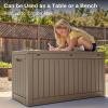 imageEAST OAK Outdoor Storage Box 60 Gallon Deck Box Indoor and Outdoor Use Waterproof Resin Storage Bin for Patio Cushions Gardening Tools Lockable UV Resistant GreyBrown