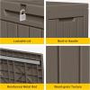 imageEAST OAK Outdoor Storage Box 60 Gallon Deck Box Indoor and Outdoor Use Waterproof Resin Storage Bin for Patio Cushions Gardening Tools Lockable UV Resistant GreyBrown