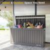 imageEAST OAK Outdoor Storage Box 60 Gallon Deck Box Indoor and Outdoor Use Waterproof Resin Storage Bin for Patio Cushions Gardening Tools Lockable UV Resistant GreyGrey