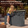 imageEAST OAK Outdoor Storage Box 60 Gallon Deck Box Indoor and Outdoor Use Waterproof Resin Storage Bin for Patio Cushions Gardening Tools Lockable UV Resistant GreyBlack