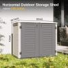 imageEAST OAK Outdoor Storage Shed 4 x 34 FT Resin Tool Shed for Garden Trash Cans AllWeather Clearance Lockable with FloorGray