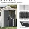 imageEAST OAK Outdoor Storage Shed 4 x 34 FT Resin Tool Shed for Garden Trash Cans AllWeather Clearance Lockable with FloorWhite