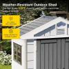 imageEAST OAK Outdoor Storage Shed 4 x 34 FT Resin Tool Shed for Garden Trash Cans AllWeather Clearance Lockable with FloorWhite
