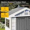 imageEAST OAK Outdoor Storage Shed 7482 FT Waterproof Resin Tool Shed with Window 152Cuft Outside House Shed for Garden Patio Lawn Mower Bikes
