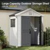 imageEAST OAK Outdoor Storage Shed 7482 FT Waterproof Resin Tool Shed with Window 152Cuft Outside House Shed for Garden Patio Lawn Mower Bikes