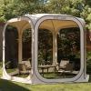 imageEAST OAK Screen House Tent PopUp Portable Screen Room Canopy Instant Screen Tent 12 x 12 FT with Carry Bag for Patio Backyard Deck ampamp Outdoor Activities BeigeBeige