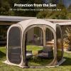 imageEAST OAK Screen House Tent PopUp Portable Screen Room Canopy Instant Screen Tent 12 x 12 FT with Carry Bag for Patio Backyard Deck ampamp Outdoor Activities BeigeBeige