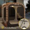 imageEAST OAK Screen House Tent PopUp Portable Screen Room Canopy Instant Screen Tent 12 x 12 FT with Carry Bag for Patio Backyard Deck ampamp Outdoor Activities BeigeBrown