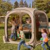 imageEAST OAK Screen House Tent PopUp Portable Screen Room Canopy Instant Screen Tent 12 x 12 FT with Carry Bag for Patio Backyard Deck ampamp Outdoor Activities BeigeBeige