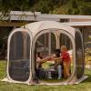 imageEAST OAK Screen House Tent PopUp Portable Screen Room Canopy Instant Screen Tent 12 x 12 FT with Carry Bag for Patio Backyard Deck ampamp Outdoor Activities BeigeBrown