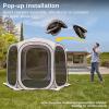 imageEAST OAK Screen House Tent PopUp Portable Screen Room Canopy Instant Screen Tent 12 x 12 FT with Carry Bag for Patio Backyard Deck ampamp Outdoor Activities BeigeBeige