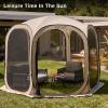 imageEAST OAK Screen House Tent PopUp Portable Screen Room Canopy Instant Screen Tent 12 x 12 FT with Carry Bag for Patio Backyard Deck ampamp Outdoor Activities BeigeBrown