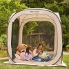imageEAST OAK Screen House Tent PopUp Portable Screen Room Canopy Instant Screen Tent 12 x 12 FT with Carry Bag for Patio Backyard Deck ampamp Outdoor Activities BeigeBeige