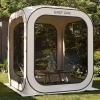 imageEAST OAK Screen House Tent PopUp Portable Screen Room Canopy Instant Screen Tent 12 x 12 FT with Carry Bag for Patio Backyard Deck ampamp Outdoor Activities BeigeBeige
