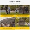 imageEAST OAK Screen House Tent PopUp Portable Screen Room Canopy Instant Screen Tent 12 x 12 FT with Carry Bag for Patio Backyard Deck ampamp Outdoor Activities BeigeBrown