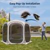 imageEAST OAK Screen House Tent PopUp Portable Screen Room Canopy Instant Screen Tent 12 x 12 FT with Carry Bag for Patio Backyard Deck ampamp Outdoor Activities BeigeBeige