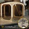 imageEAST OAK Screen House Tent PopUp Portable Screen Room Canopy Instant Screen Tent 12 x 12 FT with Carry Bag for Patio Backyard Deck ampamp Outdoor Activities BeigeBrown