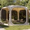 imageEAST OAK Screen House Tent PopUp Portable Screen Room Canopy Instant Screen Tent 12 x 12 FT with Carry Bag for Patio Backyard Deck ampamp Outdoor Activities BeigeBeige