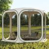 imageEAST OAK Screen House Tent PopUp Portable Screen Room Canopy Instant Screen Tent 12 x 12 FT with Carry Bag for Patio Backyard Deck ampamp Outdoor Activities BeigeBeige