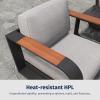 imageEAST OAK Signature 3 Pieces Patio Furniture SetAluminum Outdoor Furniture Deep Seating Outdoor Patio Set with Sofa and Coffee TableModern Conversation Set for Porch and BalconyDark GreyDark Grey