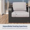 imageEAST OAK Signature 3 Pieces Patio Furniture SetAluminum Outdoor Furniture Deep Seating Outdoor Patio Set with Sofa and Coffee TableModern Conversation Set for Porch and BalconyDark GreyDark Grey