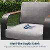 imageEAST OAK Signature 3 Pieces Patio Furniture SetAluminum Outdoor Furniture Deep Seating Outdoor Patio Set with Sofa and Coffee TableModern Conversation Set for Porch and BalconyDark GreyDark Grey