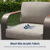 imageEAST OAK Signature 3 Pieces Patio Furniture SetAluminum Outdoor Furniture Deep Seating Outdoor Patio Set with Sofa and Coffee TableModern Conversation Set for Porch and BalconyDark GreyCoffee  Beige