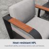 imageEAST OAK Signature 3 Pieces Patio Furniture SetAluminum Outdoor Furniture Deep Seating Outdoor Patio Set with Sofa and Coffee TableModern Conversation Set for Porch and BalconyDark GreyDark Grey