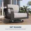 imageEAST OAK Signature 3 Pieces Patio Furniture SetAluminum Outdoor Furniture Deep Seating Outdoor Patio Set with Sofa and Coffee TableModern Conversation Set for Porch and BalconyDark GreyDark Grey