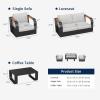 imageEAST OAK Signature 3 Pieces Patio Furniture SetAluminum Outdoor Furniture Deep Seating Outdoor Patio Set with Sofa and Coffee TableModern Conversation Set for Porch and BalconyDark GreyDark Grey