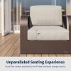 imageEAST OAK Signature 3 Pieces Patio Furniture SetAluminum Outdoor Furniture Deep Seating Outdoor Patio Set with Sofa and Coffee TableModern Conversation Set for Porch and BalconyDark GreyCoffee  Beige