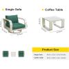 imageEAST OAK Signature 3 Pieces Patio Furniture SetAluminum Outdoor Furniture Deep Seating Outdoor Patio Set with Sofa and Coffee TableModern Conversation Set for Porch and BalconyDark GreyChampagne  Green