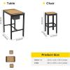 imageEAST OAK Signature 3Piece Outdoor Bar Set Patio Table and Chairs with Teak and Aluminum Outdoor Patio Furniture for 2 Outdoor High Top Table and Chairs Set for Garden Backyard and Pool Dark Grey3Piece Bar Set
