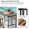 imageEAST OAK Signature 3Piece Outdoor Bar Set Patio Table and Chairs with Teak and Aluminum Outdoor Patio Furniture for 2 Outdoor High Top Table and Chairs Set for Garden Backyard and Pool Dark Grey3Piece Bar Set