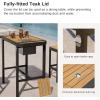 imageEAST OAK Signature 3Piece Outdoor Bar Set Patio Table and Chairs with Teak and Aluminum Outdoor Patio Furniture for 2 Outdoor High Top Table and Chairs Set for Garden Backyard and Pool Dark Grey3Piece Dining Set