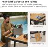 imageEAST OAK Signature 3Piece Outdoor Bar Set Patio Table and Chairs with Teak and Aluminum Outdoor Patio Furniture for 2 Outdoor High Top Table and Chairs Set for Garden Backyard and Pool Dark Grey3Piece Bar Table  Tools