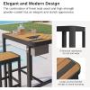 imageEAST OAK Signature 3Piece Outdoor Bar Set Patio Table and Chairs with Teak and Aluminum Outdoor Patio Furniture for 2 Outdoor High Top Table and Chairs Set for Garden Backyard and Pool Dark Grey3Piece Dining Set