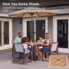 imageEAST OAK Signature 5 Pieces Outdoor Dining Set Patio Furniture Set with Finest Teak Wood PowderCoated Aluminum Frame Table and Teslin Fabric Chairs Patio Dining Set for Garden and Yard Dark Grey